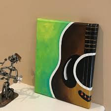 Smiling Guitar Painting 8x10 Inch Original Acrylic Art Music Etsy In 2021 Whimsical Art Acrylic Art Guitar Painting