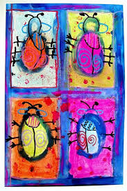 Four Fancy Beetles Art For Kids Kindergarten Art Insect Crafts
