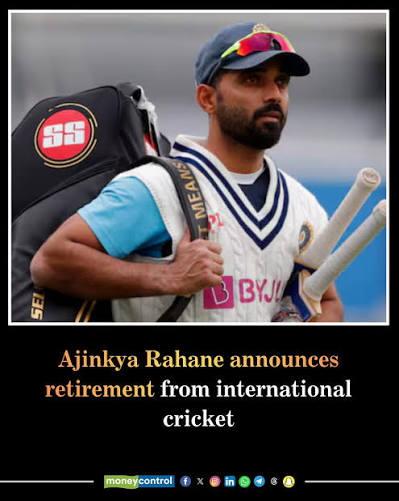 🚨Ajinkya Rahane on July 30 announced retirement from international cricket.