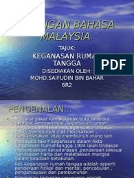 Lima daripada 90 kes keganasan rumah tangga yang direkodkan selangor sepanjang tempoh perintah kawalan pergerakan (pkp) yang bermula pada 18 mac lalu membabitkan kaum lelaki. Kesan Keganasan Rumah Tangga Karangan