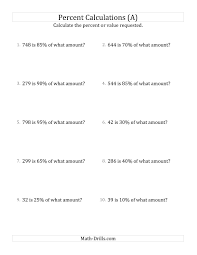 The Calculating The Original Amount With Whole Numbers And Multiples Of 5 Percents A Percents Worksheet Percentages Math Percents Gcse Math