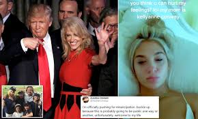Photos of white house adviser kellyanne conway kneeling on an oval office couch have created a buzz on social media. Kellyanne Conway To Leave White House After Daughter Said She Was Pushing For Emancipation Daily Mail Online