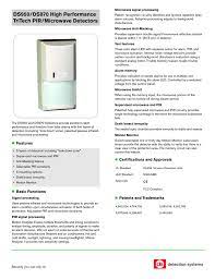 Ds860 surface or corner mount tritech pir/microwave detector. 29783l Ds950 Ds970 Tritech Detectors Datasheet Fm Manualzz
