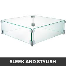 Fire pit wind guard uk. Outdoor Fire Pit Tempered Glass Wind Guards Square 19 X19 Wind Screen Vevor Uk