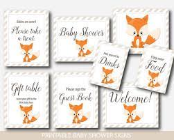 Woodland Baby Shower Table Signs Woodland Table Signs Fox Table Signs Woodland Baby Shower Signs Welcome Baby Baby Shower Food Fox Baby Shower Shower Food