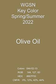 Key Color S S 2022 Olive Oil Trends Color Wsgn Coloro Wgsn Olive Style Pantone Trends