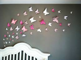 3d Butterfly Wall Art Home Decor Girls Room Pink And White Paper Set Of 40 Butterfly Wall Decor Butterfly Wall Art 3d Butterfly Wall Art