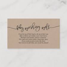 Baby Shower Wishing Well Creative Kraft Script Enclosure Card Zazzle Com Baby Shower Wishes Wishing Well Baby Shower Invitations For Boys