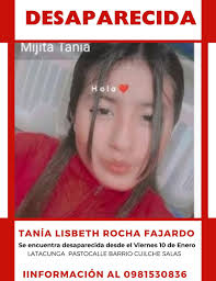 ❗#URGENTE• #LATACUNGA❗Tania Lizbeth Rocha Fajardo está desaparecida desde  el día de ayer en la mañana y sus familiares no saben nada de ella ayer  salió del domicilio que está ubicado en el