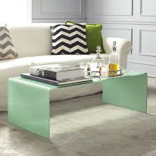 51w x 30l x 14h. Waterfall Colored Glass Wisteria Coffee Table