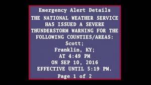 During severe weather, normal programming is interrupted with emergency broadcasts. Eas Severe Thunderstorm Warning Issued 4 50pm 9 10 2016 Youtube