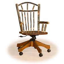 Rustic Hickory Oak Adjustable Office Chair Adjustable Office Chair Desk Chairs Rustic Rustic Chair