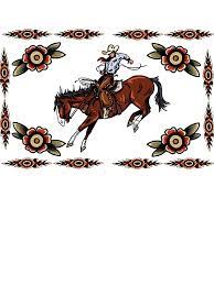 Traditional Cowboy Riding Horse and Mandala Tattoo
