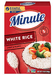 There are 160 calories in 1/2 cup (3/4 cup prepared) (44 g) of rice bowl instant rice. Light Fluffy Instant White Rice Minute Rice