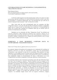 El trabajo social es una profesión basada en la práctica y una disciplina académica que promueve el cambio y el desarrollo social, la cohesión social, y el fortalecimiento y la liberación de las personas. Pdf Conversaciones Con Mary Richmond Un Siglo Despues El Diagnostico Social