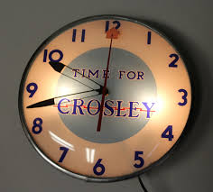 Bargain John S Antiques Antique Electric Advertising Time For Crosley Light Up Clock Telechron Bargain John S Antiques