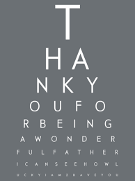 Diy Eye Chart Personalized Fathers Day Gift