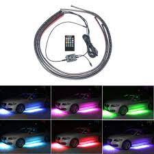 4pcs Car Rgb Led Strip Light Under Led Strip Lights 8 Colors Tube Underbody System Neon Chassis Light Ki Rgb Led Strip Lights Car Led Lights Led Strip Lighting