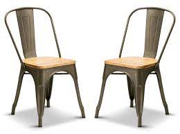 Natural wood grain and/or colour tone. Pair Of 2 Gun Metal With Oak Seat Industrial Tolix Style Dining Chairs 1 2 Price Deal