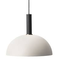 Crafted from metal, its overall streamlined silhouette ends in a wide dome shade that houses a 100 w bulb (not included) as it casts a warm, welcoming glow. Ferm Living Collect Lighting High Black Dome Light Grey By Ferm Living Designer Furniture By Smow Com