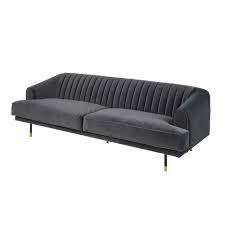 Vintage Zetel Met 3 Plaatsen Van Grijze Velours Costello 2m25 Furniture Home Decor Sofa