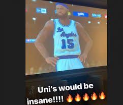 The player's number, in this instance lebron james' #23, is grey with a blue drop shadow. Lebron James Promotes Throwback Lakers Jerseys Via Social Media Lakers Daily