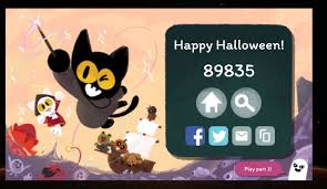 Maybe you want to destroy some cartoon ghosts as a jovial cat wizard. Google Doodle Halloween Game