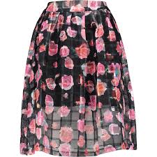 Qed London Black Rose Grid Midi Skirt Midi Skirt Skirts Black Rose