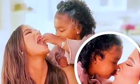 Khloe kardashian reveals she tested positive for coronavirus in new keeping up with the kardashians teaser clip amid private island backlash. Khloe Kardashian S Daughter True 2 Makes Her Tv Commercial Debut For Migraine Medication Daily Mail Online