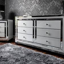 Mirrored large chest of drawers crushed diamond crystal mirror bedroom furniture. Mirrored Furniture Swfurnishings Uk Furniture Store