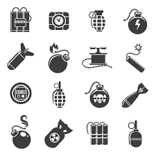 Bomb And Explosives Icons Grenade Tattoo Explosion Drawing Sketch Tattoo Design