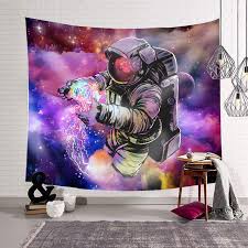 The Astronaut Tapestry Space Tapestry Tapestry Trippy Tapestry