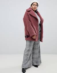 ASOS CURVE + Curve Teddy Borg Biker