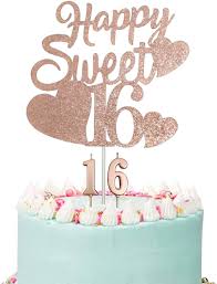 To make the gift even better, get yourself one too! Buy Happy Sweet 16 Birthday Cake Topper Rose Gold Glitter Sweet 16 Cake Topper With Number 16 Candles 16th Birthday Cake Topper 16th Birthday Candles For Girl 16th Birthday Party Decorations Online