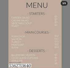 Food can be obtained by cooking using kitchen appliances and purchasing food products from a variety of. Menu Not Mine Bloxburg Decal Codes Bloxburg Decals Codes Custom Decals