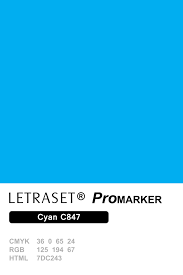 promarker cyan c847 neon colour palette blue pantone 1505 u