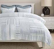 The most common gray navy quilt material is cotton. Blue Bedding Pottery Barn