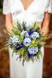 A wide variety of blue wedding flower bouquets options are available to you, such as pulping type, material, and feature. Charlie Brear Dress For A Vintage Barn Wedding Wedding Bouquets Bridal Flowers Blue Wedding Flowers