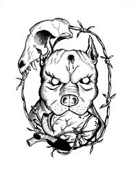 Black And White Pitbull Tattoos Pitbull Cartoon Drawing Pitbull Drawing Bull Tattoos Tattoo Art Drawings