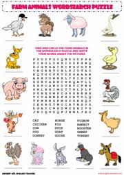 Farm Animals Esl Printable Worksheets And Exercises Vocabulary Worksheets Vocabulary Farm Animals