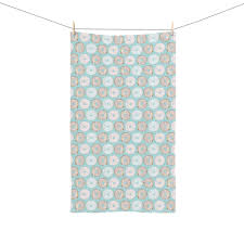 Sprinkled Donuts Blue Hand Towel