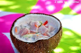 Salade Tahitienne De Poisson Ou Le Fameux Poisson Cru Au Lait De Coco Salade De Poisson Poisson A La Tahitienne Alimentation Polynesienne