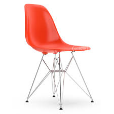 Premium qualität eames chair dsw, daw, dar & dsr. Vitra Dsr Rot Poppy Red Ohne Polsterung Ohne Polsterung Standardhohe 43 Cm Verchromt Von Charles Ray Eames 1950 Designermobel Von Smow De