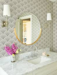 Art Deco Black And Gold Mirror Modern Art Deco Bathroom Round Mirror Bathroom Art Deco Bathroom Chinoiserie Wallpaper Bathroom