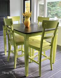 Pub Table And Chairs Makeover Using Annie Sloan S Firle And Original Mixed Together To Make A Lighter G Pub Table And Chairs Pub Kitchen Table Table And Chairs