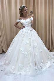 2020 A Line Off The Shoulder Wedding Dresses Tulle With Applique And Handmade Flower Us 309 00 Kkpzkbf5c2 Kikiprom Com Tulle Wedding Dress Wedding Dresses Cheap Wedding Dress