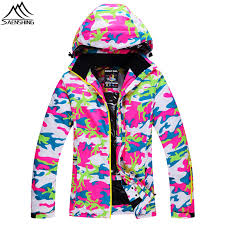 Saenshing Camouflage Winter Ski Jacket Women Super Warm