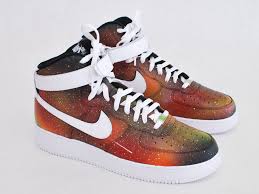 Custom Galaxy Black Air Forces Custom Solar Flare Galaxy Air Force One Nike Sneakers Sneakers Sneakers Nike Shoes