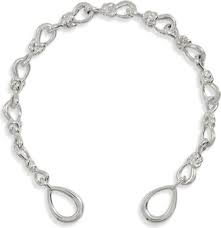 Marla Aaron Large True Lover's Knot Handmade Sterling Silver Bracelet Chain 