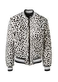 Givenchy Black And White Dalmatian Printed Pony Leather Teddy Jacket Givenchy Leather Varsity Jackets Striped Jacket